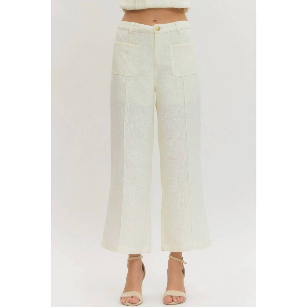 NEW ENTRO best of both worlds wide leg pants in ivory